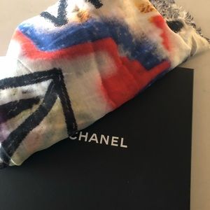 Chanel Eiffel Tower Graffiti Scarf / Shawl - NEW